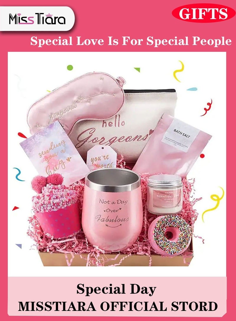 مس تيارا سلال هدايا للنساء - هدايا عيد ميلاد للنساء، مجموعات سلال هدايا سبا للاسترخاء، أفكار هدايا فريدة للنساء، هدايا للأم والأخوات أفضل صديق للزوجة، هدايا للنساء للزملاء والمعلمين والممرضات - Image 1